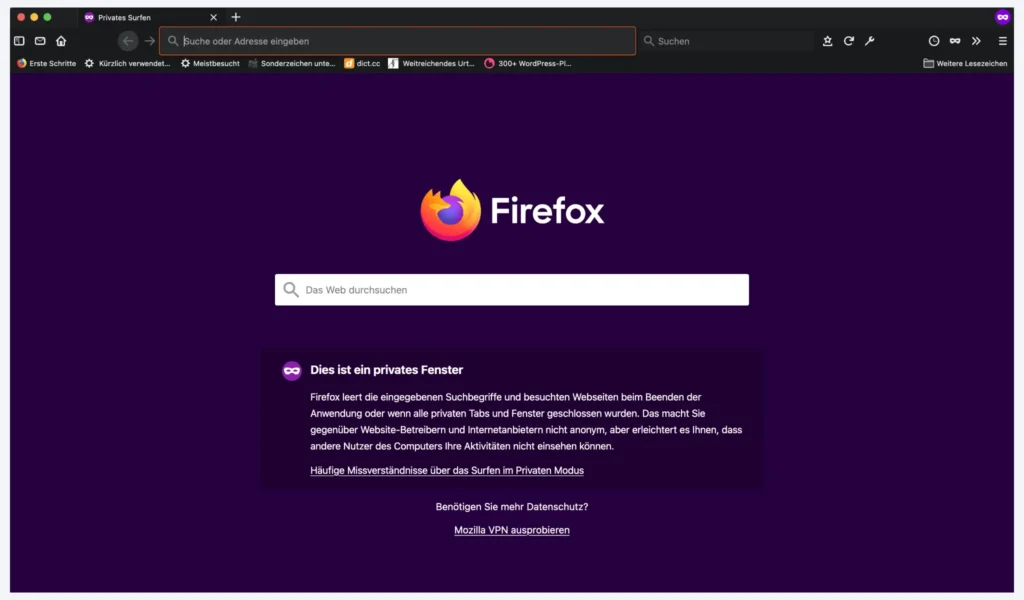 Firefox Browser Privater Modus - eb