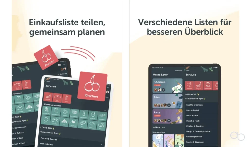 Bring Einkaufsliste auf mobilen Geräten