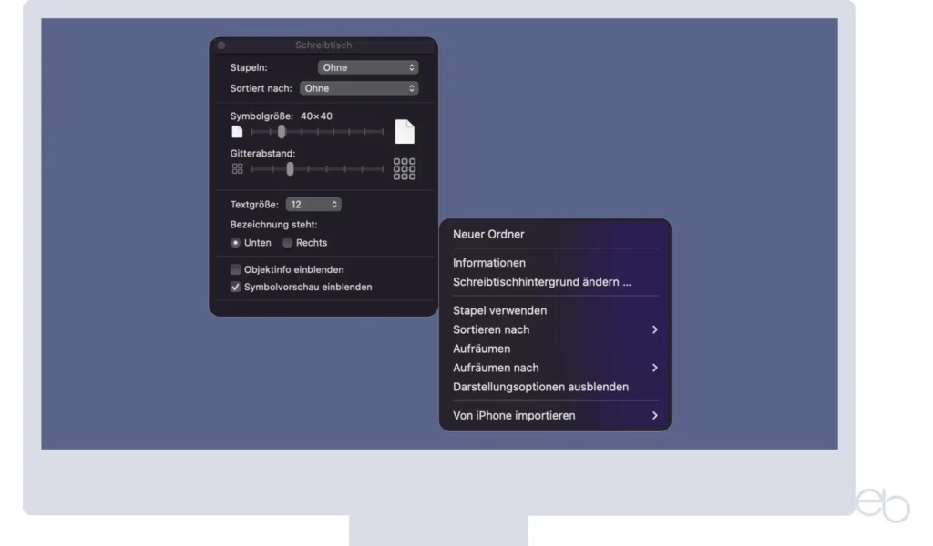 Desktopsymbole auf dem Mac - Anpassung der Darstellung