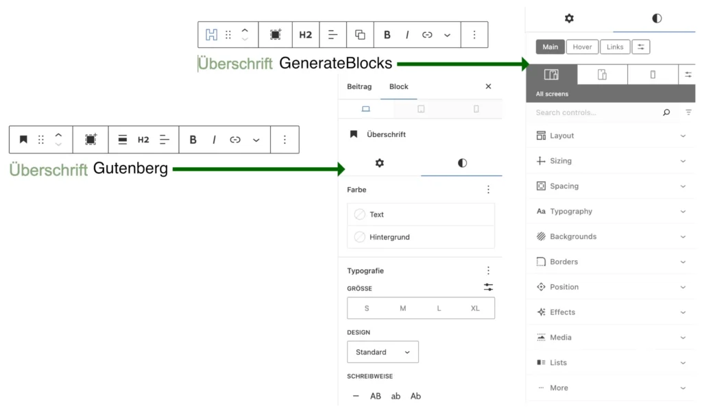 GenerateBlocks Tutorial 1 - Vergleich mit Gutenberg