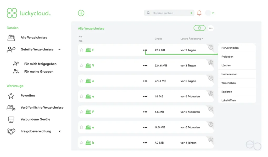 luckycloud - Dateiverwaltung