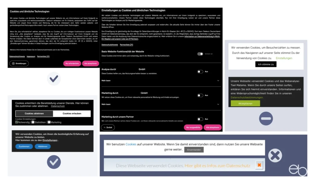 Eine rechtssicherre Website - Cookie-Hinweise