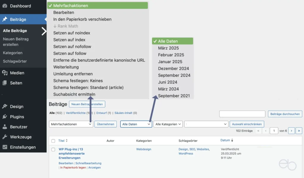 WordPress Tutorial Teil 8 - WordPress Seiten: Beitragsliste