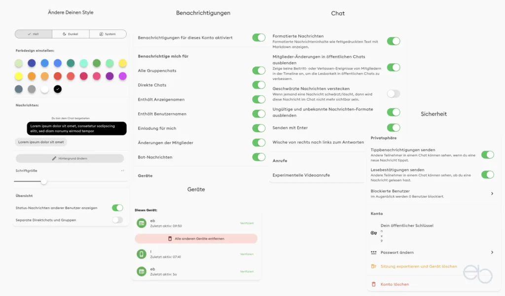 luckychat und luckymeet - Allgemeine Einstellungen für luckychat