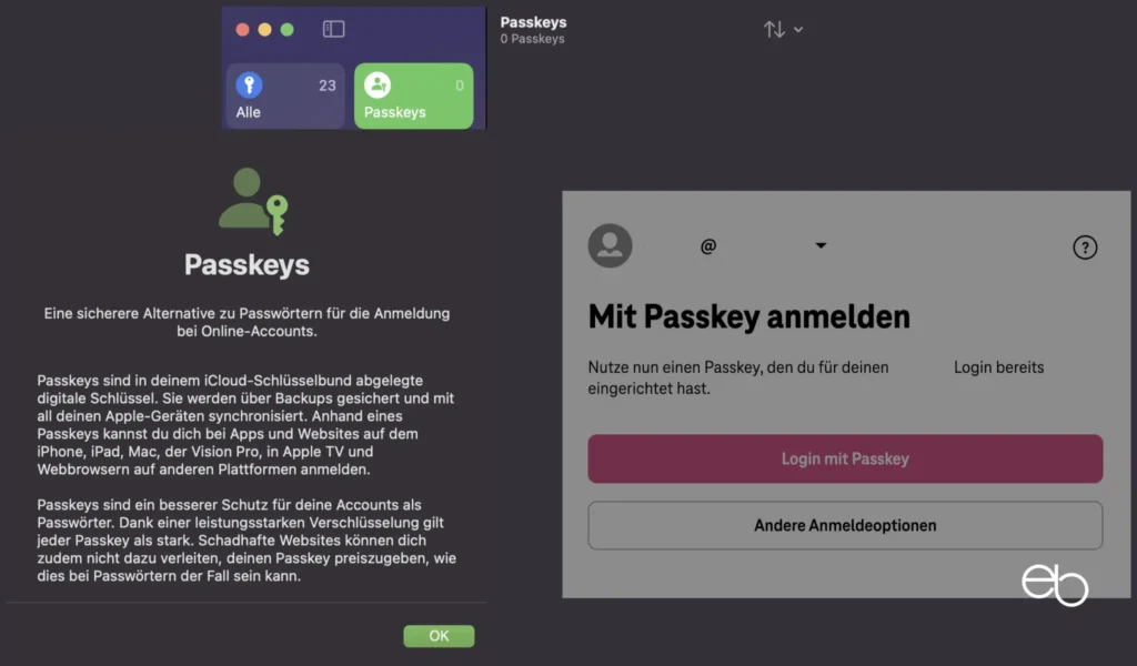 Sicherheit persönlicher Daten - Passkeys