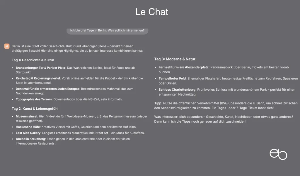 KI-Assistenten - Test 1 Le Chat