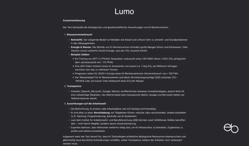 KI-Assistenten - Test 2 Lumo