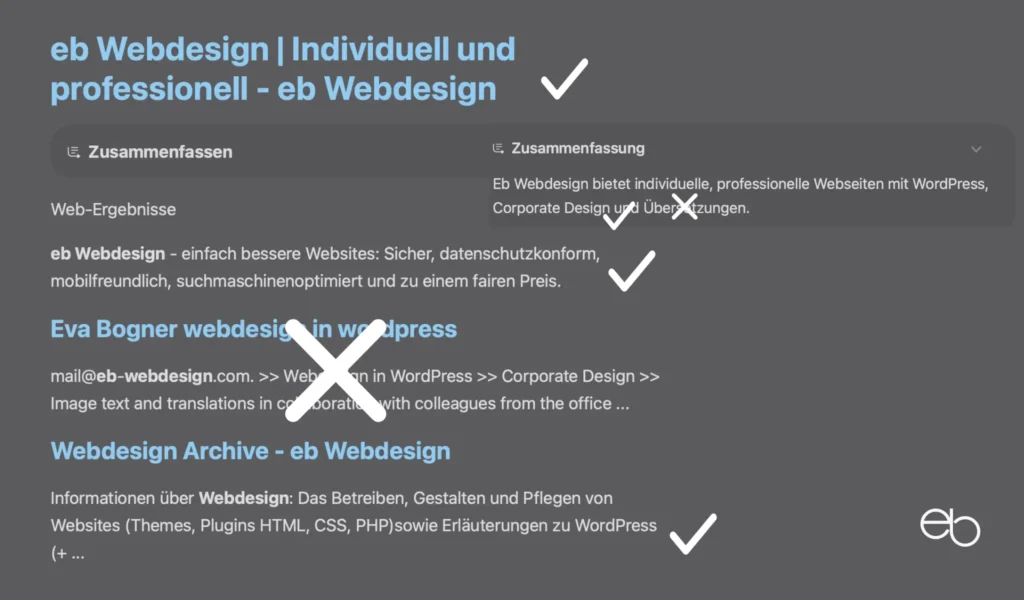 KI kritisch betrachtet - Suchergebnisse, Safari-Browser